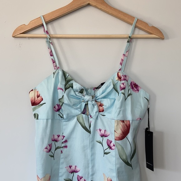 Forever 21 Floral Tank Tie Front Tropical Romper - Picture 2 of 10